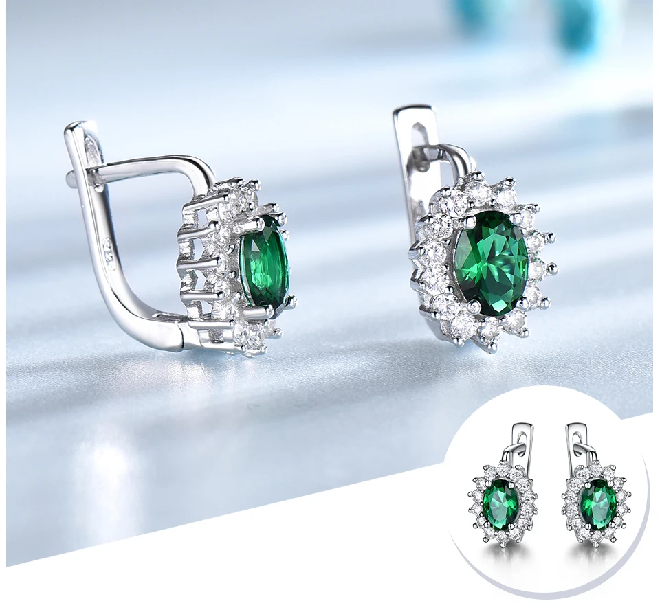 UMCHO-Emerald-925-sterling-silver-clip-earrings-for-women-EUJ074E-1-pc (4)