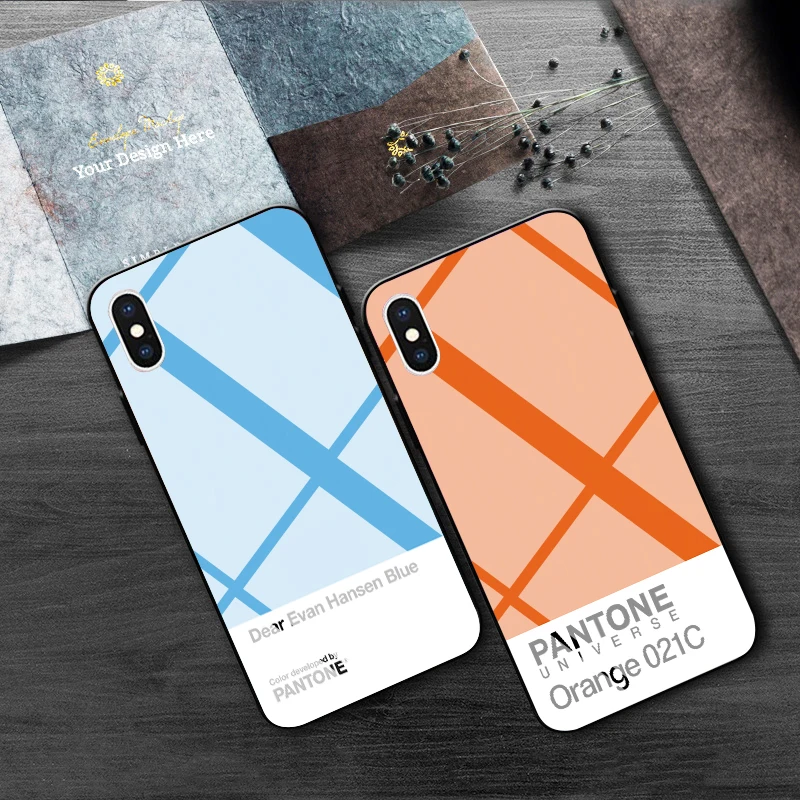 Pantone цветной чехол из закаленного стекла для телефона для iphone 5 6 7 8 6s 6s plus 7plus 8plus x xr xs xsmax