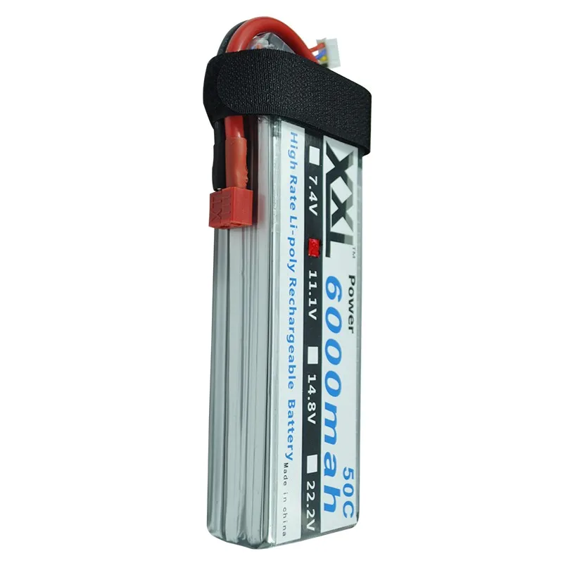 2pcs/lot XXL New 6000mAh 11.1V 3s 50C RC Rechargeable Li-Poly Battery for Helic