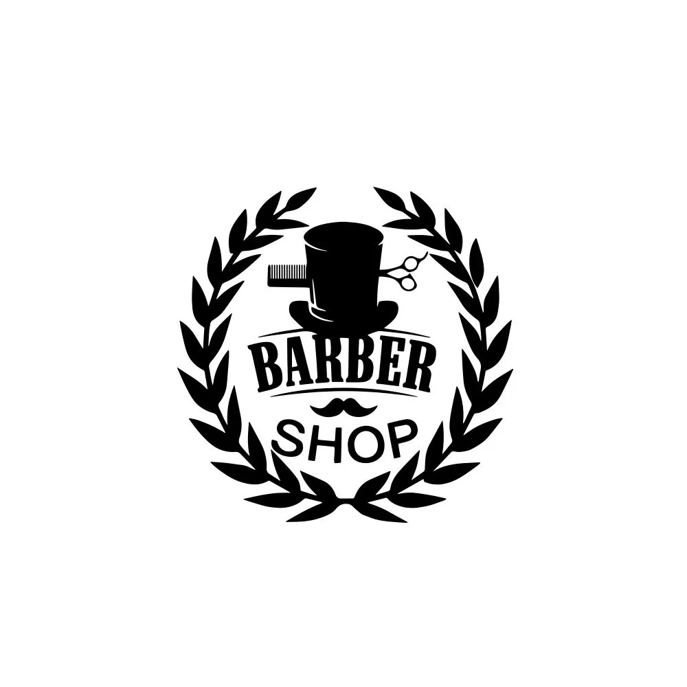 Vinyl Barber Shop Wall Sticker Haircut Beard Face Tools Logo Decal Hair Salon Removable Murals Cut Window Art | Дом и сад