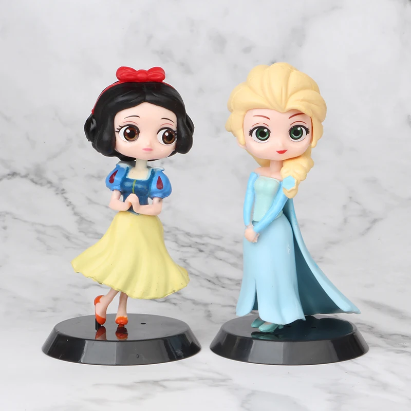 6 шт./компл. Q Posket Cinderella Snow white rapunzel Эльза Анна Алиса ПВХ экшн Фигурки игрушки Qposket