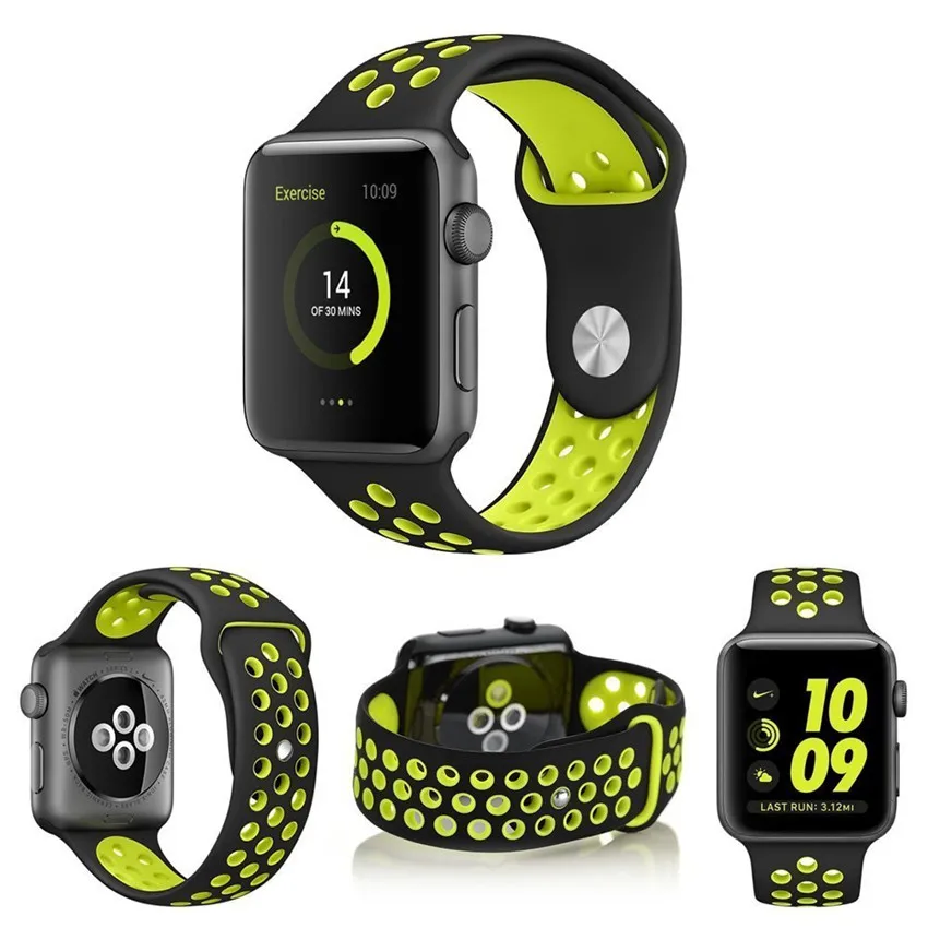 Ремешок для Apple Watch 4, 3, 2, 1, ремешок 38 мм, 40 мм, силиконовый браслет 42 мм, 44 мм, ремешок из резины iwatch 4, 3, 2, ремешок, браслеты