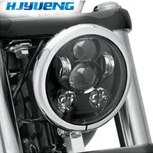 For 7 Sporster XL 1200 883 Dyna Glide Fat Bob Street Bob Harley Led 5-3/4 5.75LED Projection Headlight 5 twin dual daymaker led headlight for harley dyna fat bob fxdf model daymaker led lamp 5 fat bob projector led headlights