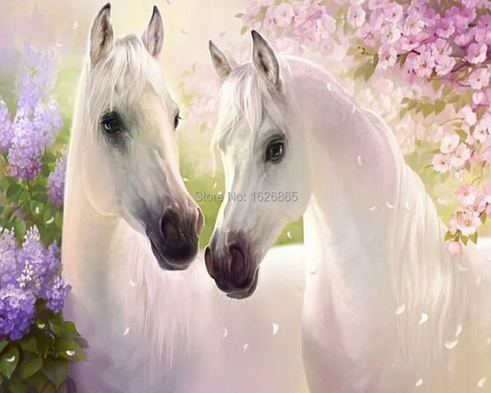 Новое поступление рукоделие Алмазный набор 5d Две Лошади животных картины для декорирования дома, вышивка живопись 40x50 см