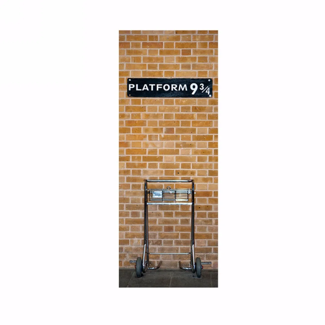JX-LCLYL 77*200cm 3D Harry Potter Platform 9 3/4 Door Wall Sticker Art Self Adhesive Mural Decor