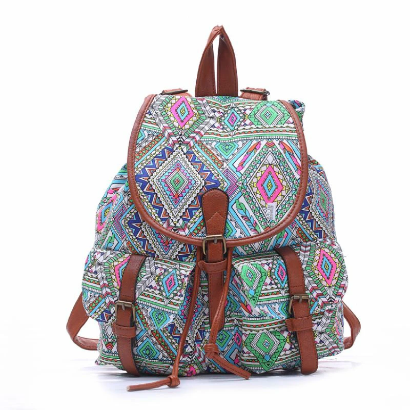 Colorful Printing Ladies Backpack Women Preppy Style School Backpacks ...