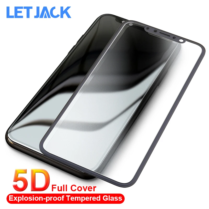 5D полное покрытие с изогнутыми краями закаленное стекло для iPhone X XR XS MAX защита