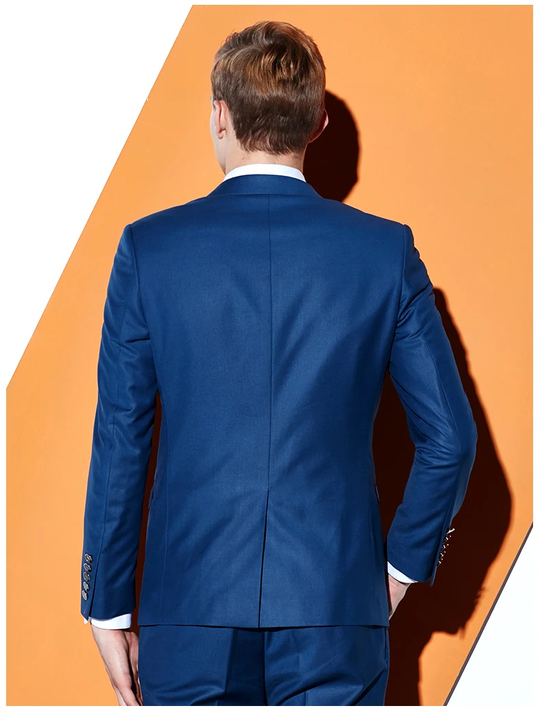 2020 New Navy Blue Men's Business Suits Blazer Set Wedding Suits Slim Fit for Men Blazer Men Notched Lapel 2 Pieces Two Buttons
