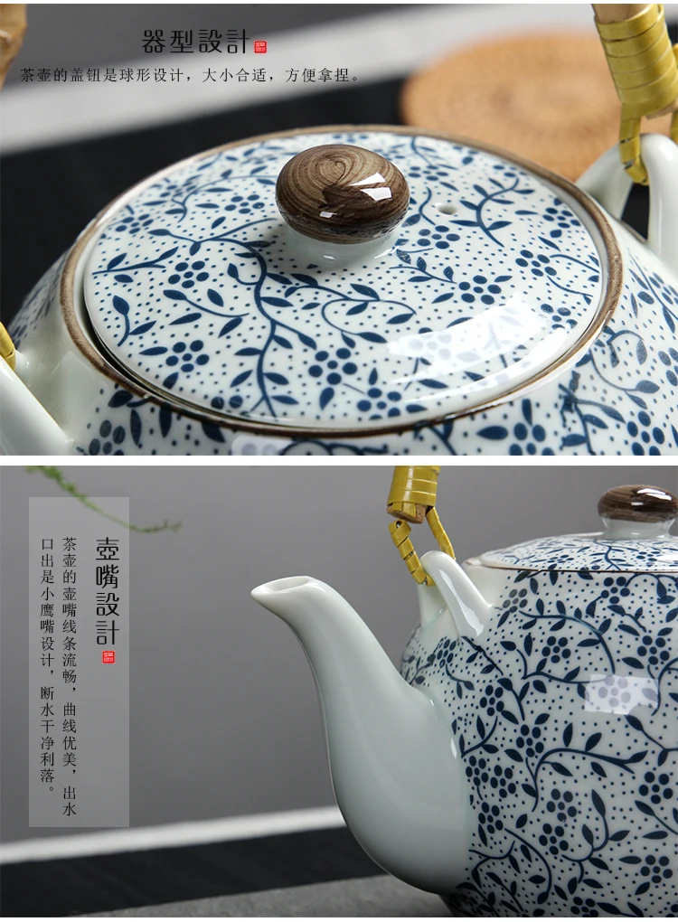 Большой керамический чайник высокой термостойкости большой емкости домашний заварник большой чайник 1000 мл LO1051152