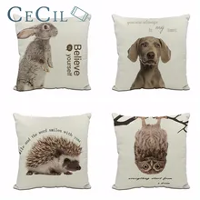 Cute Rabbit Pillow Case Hedgehog Owl Dog Animal Cushion Cover Pet Pattern Pillow Covers for Home Sofa Decorative Pillowcase Cute Rabbit Pillow Case Hedgehog Owl Dog Animal Cushion Cover Pet Pattern Pillow Covers for Home Sofa Decorative Pillowcase