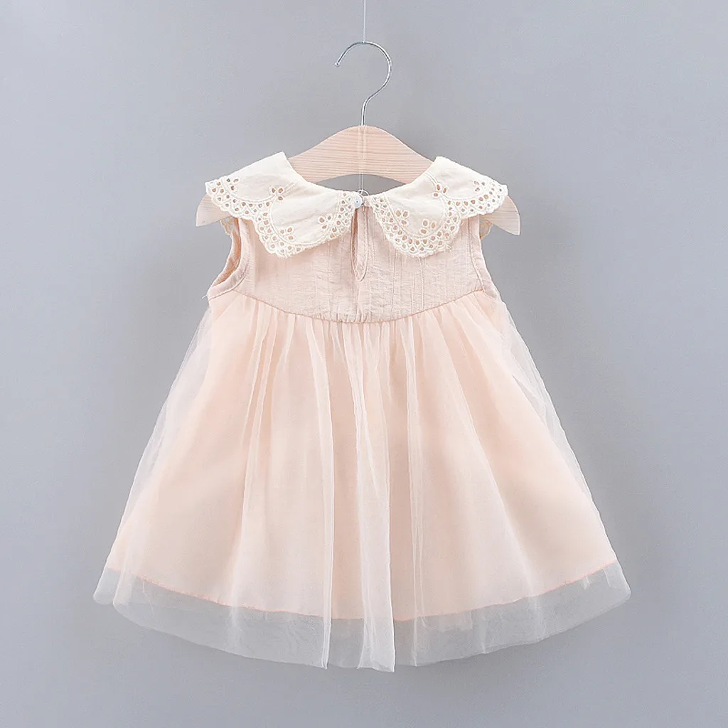 Для малышей, для маленьких девочек, однотонная, с бантом, кружевные фатиновые вечерние платье принцессы для новорожденных; платье Летнее платье для маленьких девочек Платья для маленьких девочек