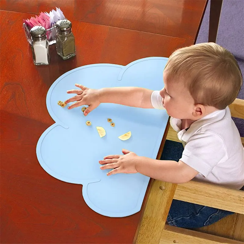 Kids Cloud shape Silicone Insulation Kitchen Placemats Cute Placemat Pad Dining Table Mats Washable Portable Place Mat