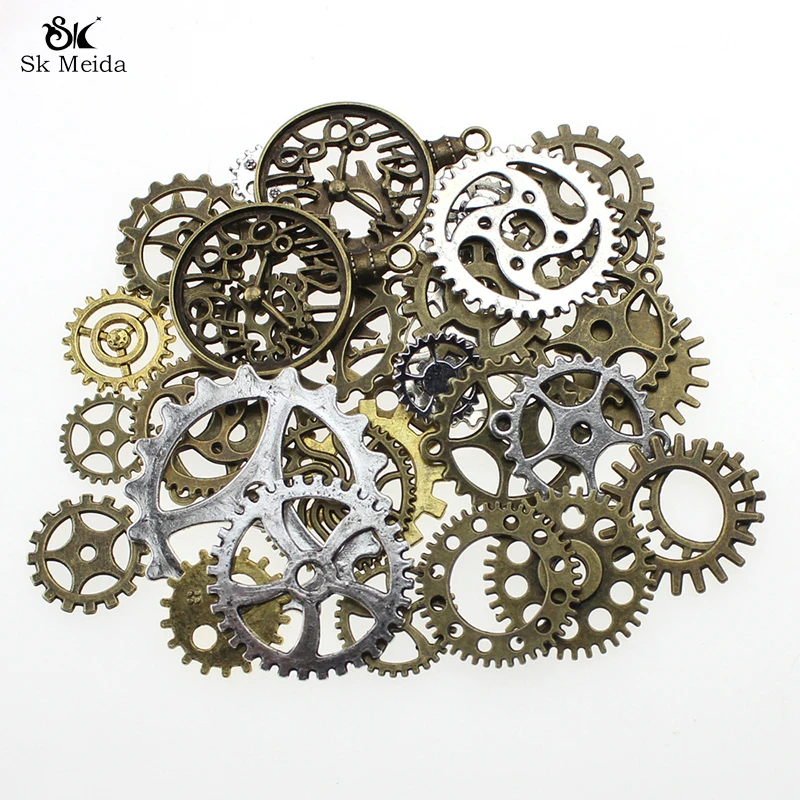 

12mm-40mm Pack Mixed Retro DIY Gear Pendants Handmade Alloy Jewelry For Supplies High Quality Accessories Wholesale HE-105