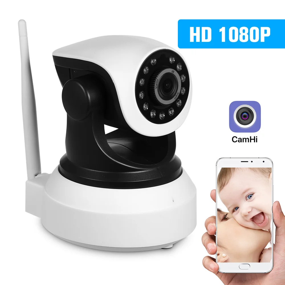 

1080P 2.0 Megapixels Wireless WiFi Pan Tilt Network IP Cloud Indoor Camera Baby Monitor Support PTZ TF Card Record 2-way Talk