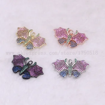 

5 pieces bat insects bee pendants for lady charm lady spider jewelry making micro paved mix color pendants pets beads 3286