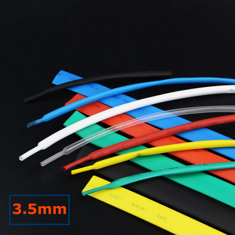 

1meter/lot 3.5mm Heat Shrink Tube Tubing 2:1 ratio Heatshrink Shrinkable Wrap Wire Cable Sleeve Kit use heat gun high quality