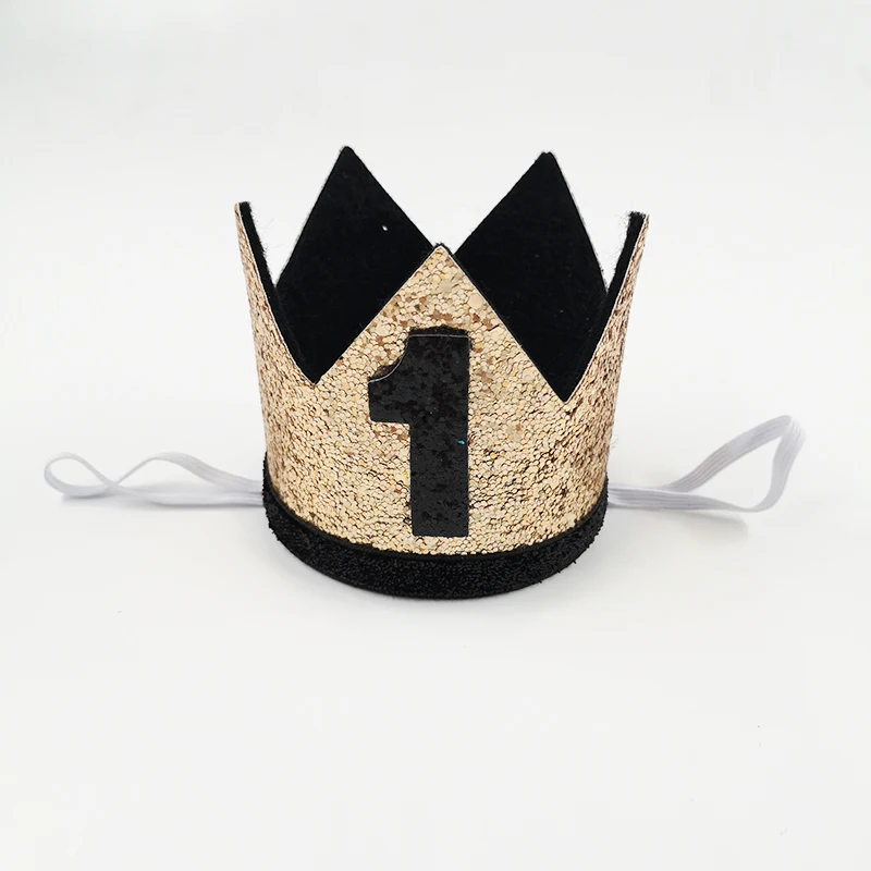 1 шт., шапка на день рождения для маленьких девочек и мальчиков, повязка на голову принцессы с цветами и короной, вечерние украшения, подарок для детей, сделай сам