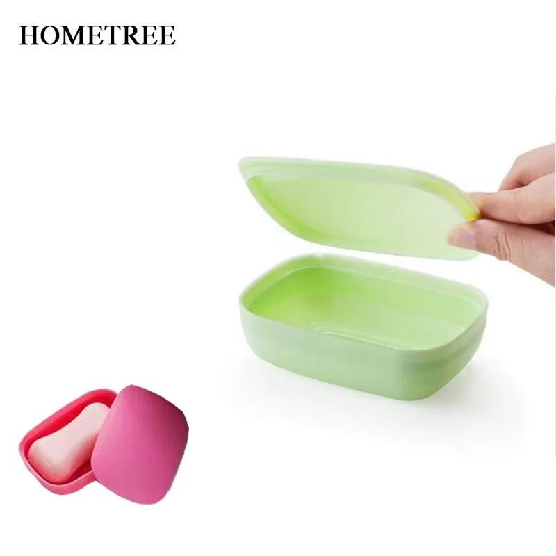 

HOMETREE New Travel Handmade Soap Case Dishes Waterproof Leakproof Soap Box With Cover Home Bathroom Accessories 4 Color H21