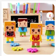Модный ластик креативный милый мультяшный злодей DIY сборка точилка для карандашей ластик с отверстиями хороший подарок