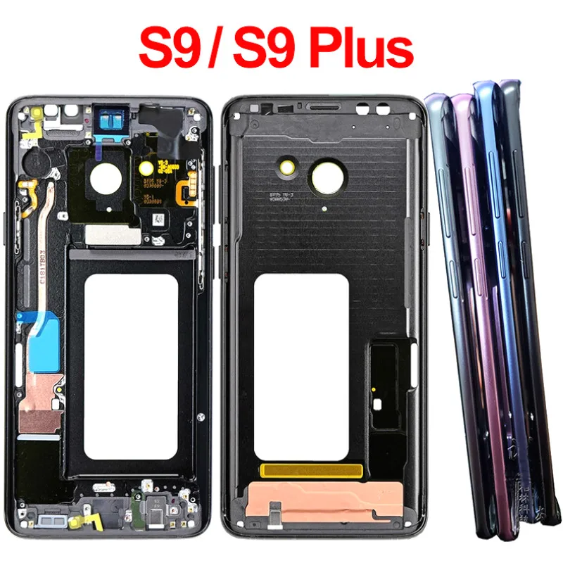 Для Samsung Galaxy S9 G960F + Plus G965F средняя рамка Корпус Передняя корпуса с боковыми