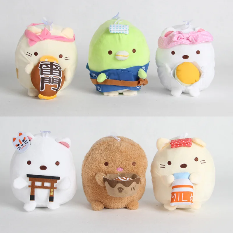6 шт./лот японское аниме Sumikko Gurashi плюшевая подвеска San X угловая био игрушка мягкие