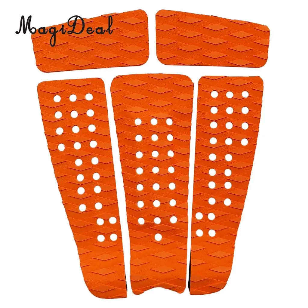 MagiDeal 5 Pieces Non Slip Diamond Grooved EVA Surfboard Traction Deck Grip Tail Pad Surfing Kiteboard Skimboard Accessories