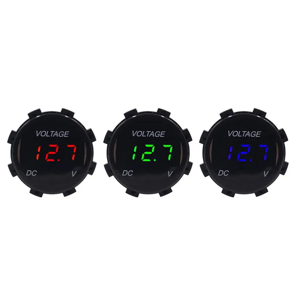 

Car Digital Display Modified Voltmeter Motorcycle Car Waterproof Led Lens Display Instrument Car Instrument