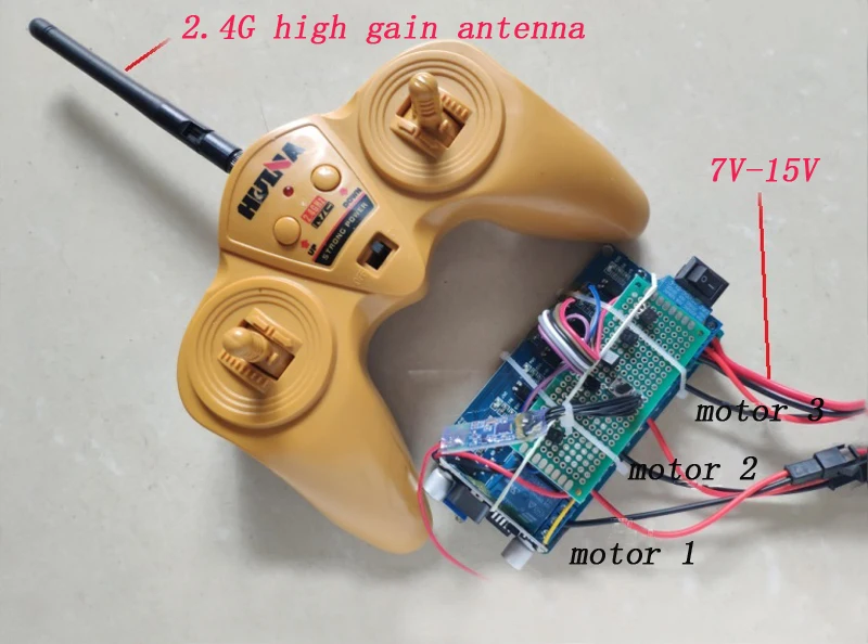 

1set 6CH 2.4G 150 meters Transmitter+Receiver Kit Remote Controller 3V Receiver Board 7V-15V Radio System for RC Bait/Tug Boat
