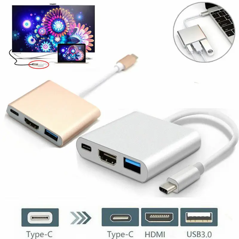 Type C к HDMI USB 3,0 адаптер для зарядки конвертер USB-C 3,1 концентратор адаптер для Mac Air Pro huawei Mate10 samsung S8 S9 S10 Plus