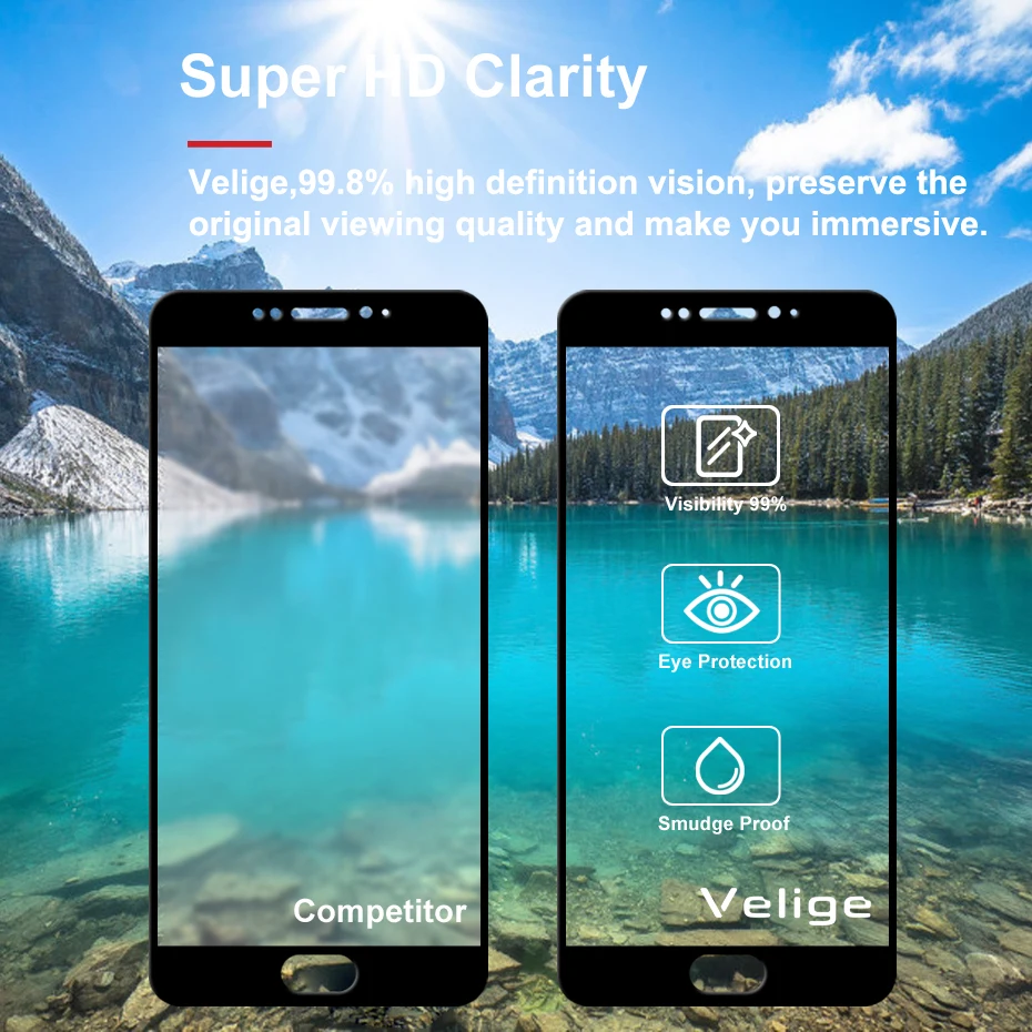 Velige Full Cover Tempered Glass For Meizu MX6 MX 6 Screen Protector 0.3MM Real 2.5D 9H Hardness Protective Glass Film (6)
