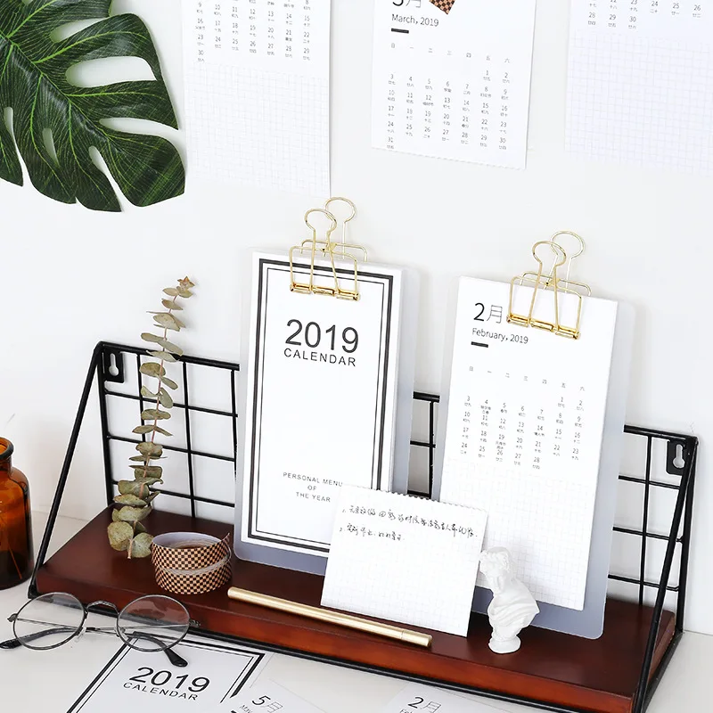 

Creative Simple 2019 Menu Calendar Table Desktop Calendar Agenda Organizer Daily Schedule Planner 2018.07~2019.12