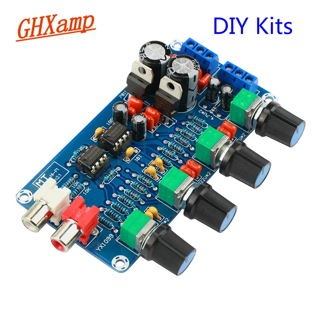 مكبر للصوت NE5532 Preamp المضخم أطقم حجم لهجة لوحة تحكم التريبل المدى المتوسط باس EQ DIY المزدوج AC 12 V-18 V مكبر للصوت NE5532 Preamp المضخم أطقم حجم لهجة لوحة تحكم التريبل المدى المتوسط باس EQ DIY المزدوج AC 12 V-18 V
