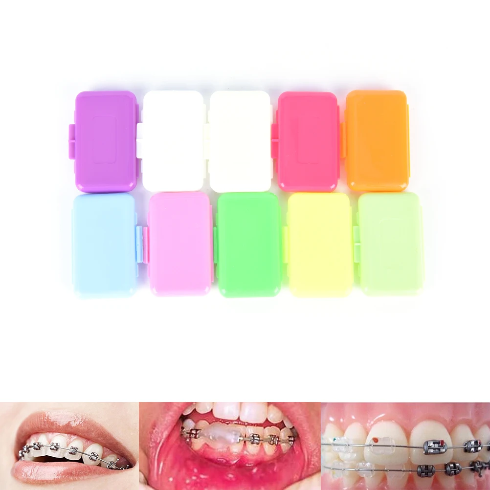 10 шт./2 Pack Стоматологическая Gum IrritationTeeth ортодонтия Орто воск мяты Mix Запах для подтяжки кронштейн отбеливающий гигиена полости рта