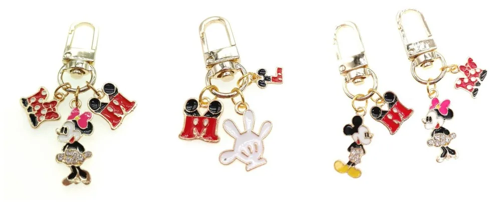 

New Cartoon 1pcs mickey minnie cute Keychain Jewelry Accessories Key Chains Pendant Gifts Favors