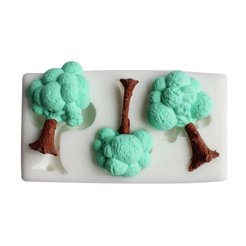

Tree Shape Silicone Cake Mold,Kitchen Baking For Chocolate Pastry Cupcake Clay,Fondant Decorating Tools Accessorie