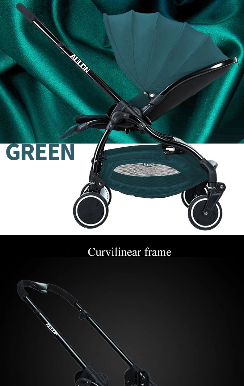 Aulon, детская коляска, зонтик, автомобильный светильник, 4 бегуна, подвеска, складная детская коляска для путешествий, 6 шт., бесплатные подарки, брендовая коляска