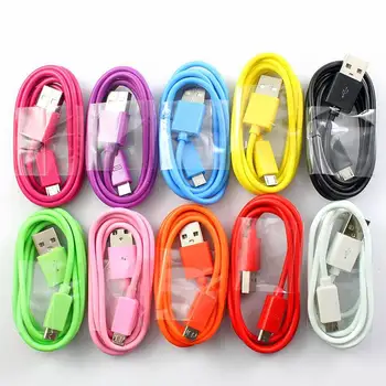 

1M 3FT 100cm Colorful V8 port Micro USB Charger Charging Cable Cord For Samsung LG HTC Motorola Android CellPhone Tablet mp3 mp4