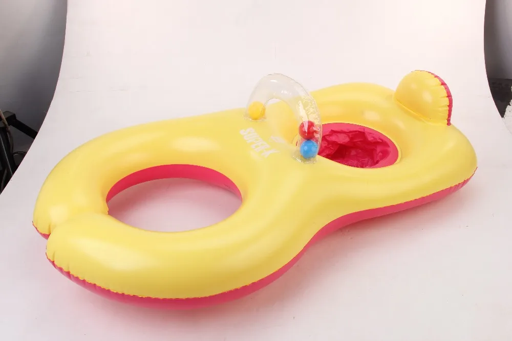 

102*62CM Baby Swimming Ring With Visor Mother And Children Swim Circle Inflatable Safety Swimming Rings Float Seat Boat