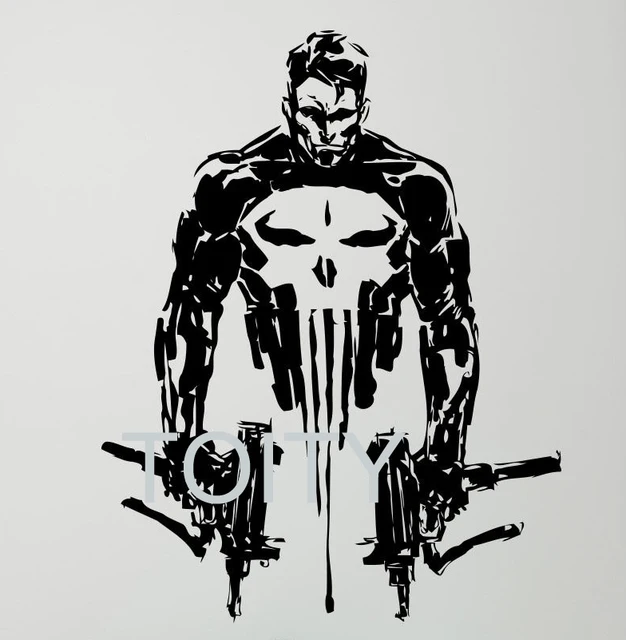 punisher wall vinyl decal skull guns poster creative sticker comics punisher wall vinyl decal skull guns poster creative sticker comics superhero teen room club home interior