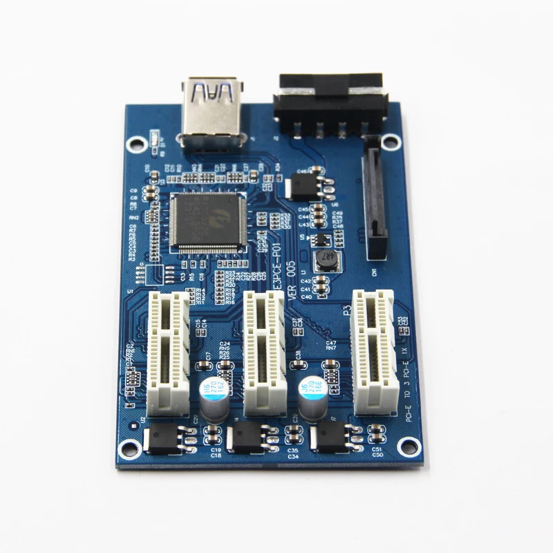 PCI Express E 1X слоты переходная карта 1 в 3 расширительный адаптер 2 слоя PCB плата 60 см USB