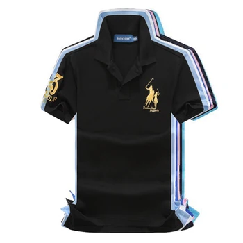 

On sale original mesh cotton 2020 Summer Big horse men short sleeve polos mens shirts tops 3 embroidery logo polos shirt