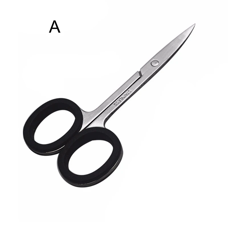 

Stainless Steel Silica Gel Eyebrow Scissors Nose Hair Eyelids Stickers Scissors Beauty Makeup Tool KG66
