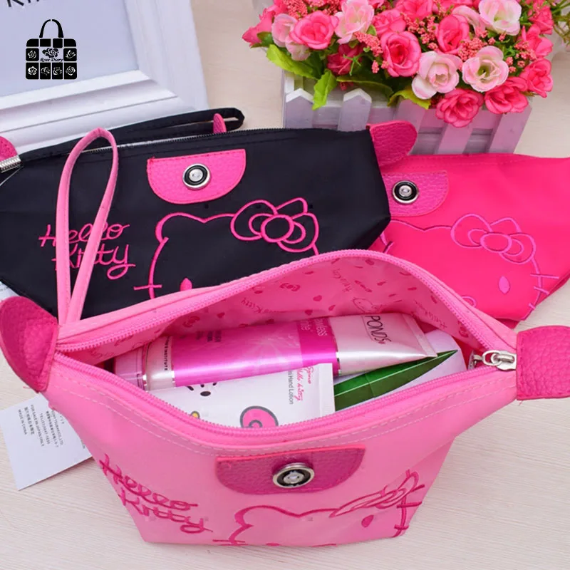 1pcs Women Portable Cute hello kitty Multifunction Beauty ZipperTravel