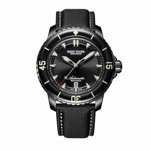 Reef Tiger Aurora Serier RGA3035 мужские 200 м водонепроницаемые с супер люминесцентным одним календарем автоматические механические наручные часы