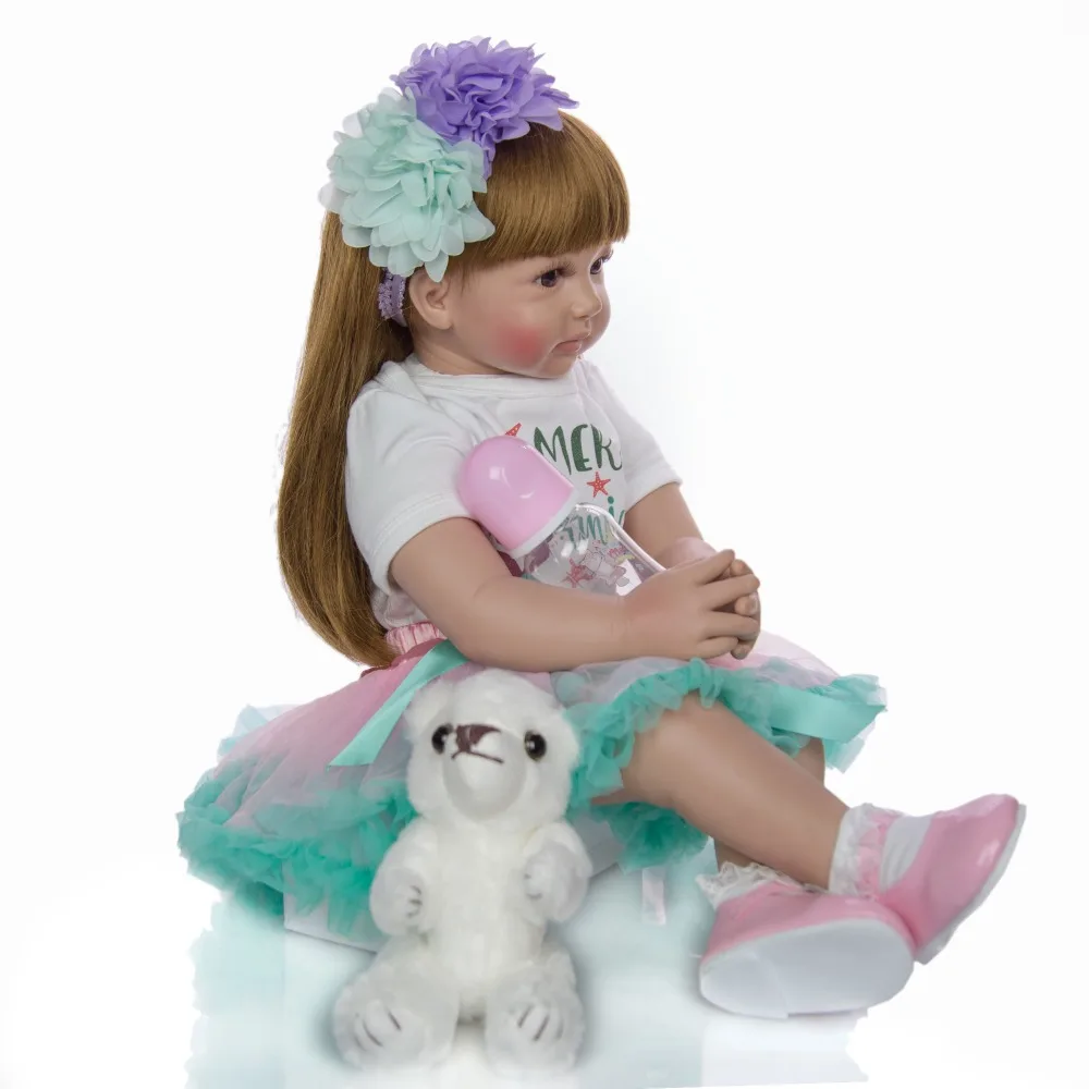 60 см Силиконовые Reborn Baby Doll игрушки для детей девочек bonucas возрождённая bebe 24 дюймов принцесса винил малыш живой кукла подарок