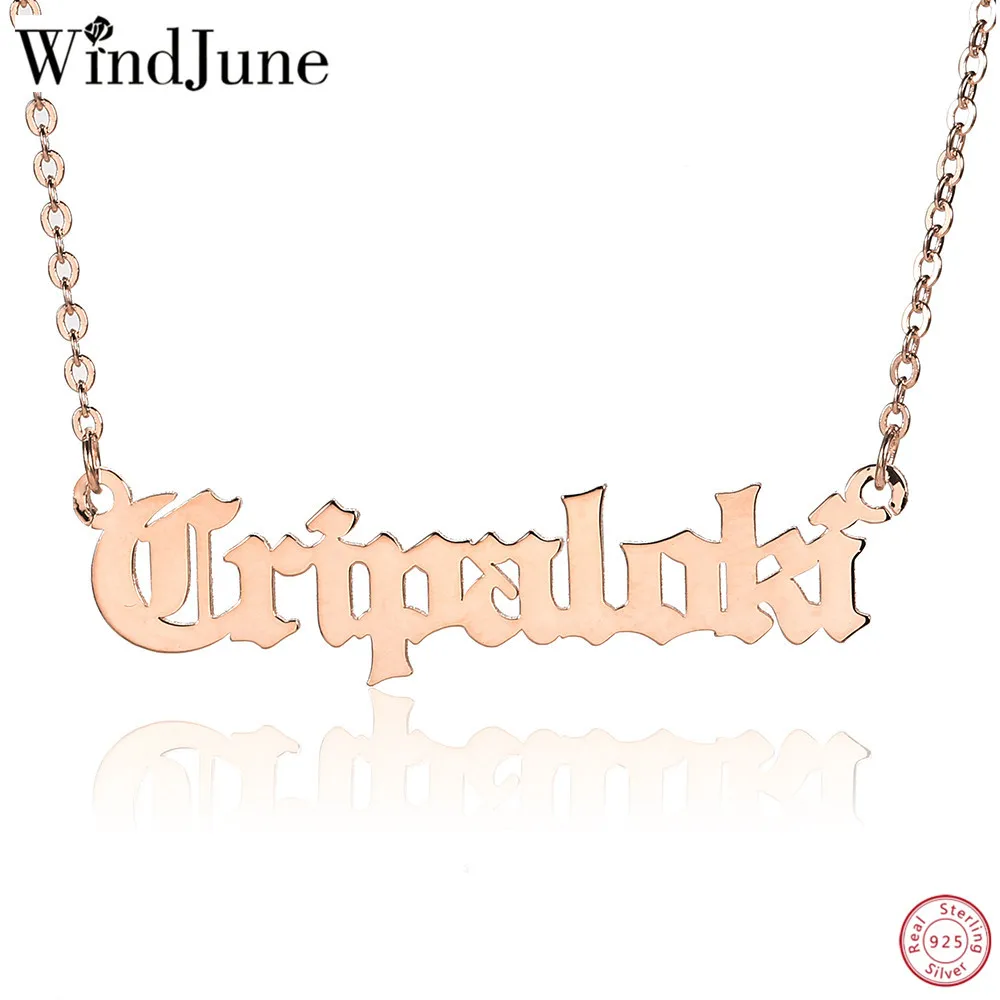 Ожерелья WindJune на заказ английском языке ожерелье с именем женщины серебро 925