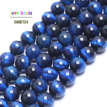 

A++ Natural Stone Beads Blue Tiger Eye Round Beads For Jewelry Making 15inch Pick Size 6.8.10.12mm Making Bracelet-F00125