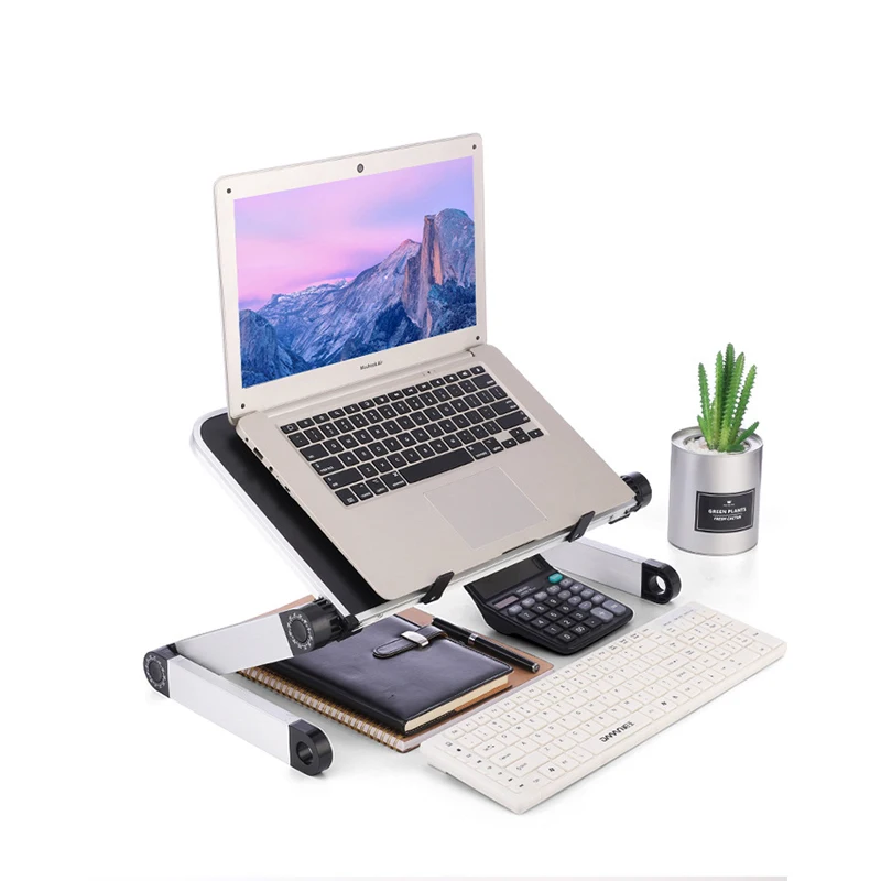 مكتب للحاسوب شخصي المحمولة قابل للتعديل الألومنيوم مريح التلفزيون سرير محمول صينية PC الجدول حامل دفتر الجدول حامل مكتبي مع لوحة الماوس