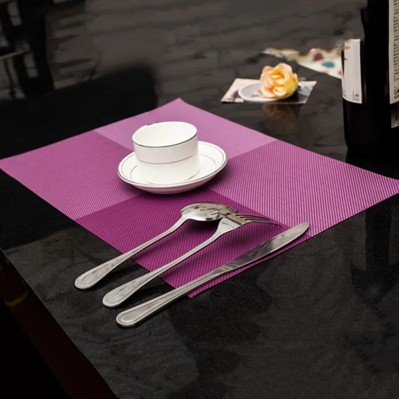 1pc Table Mats Kitchen Table Mats Dinning Waterproof Placemat 7 Colors Decoration PVC Table Cloth