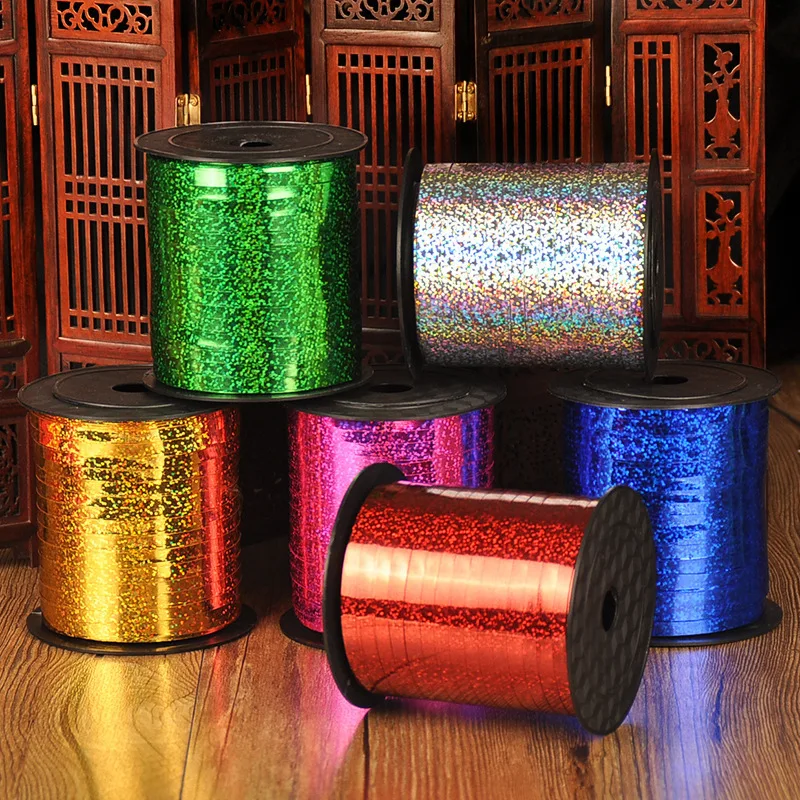 

1PC Laser Balloons Ribbons For Christmas Wedding Party Decoration Gift Wrap Handmade DIY Accessories 250 Yards 0C